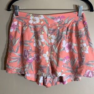 American Eagle Orange Floral Shorts